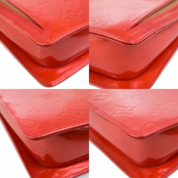 LOUIS VUITTON LV Motto Shoulder Bag Monogram Vernis Leather Red - Picture 9 of 16